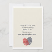 Invitation One Heart One Love Fingerprint Mariage moderne (Dos)