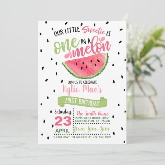 Invitation One In a Melon (Debout devant)
