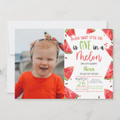 Invitation One In A Melon 1er Anniversaire Fête Watermelon (Devant)