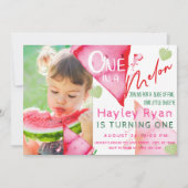 Invitation One In a Melon 1st Birday Photo (Devant)