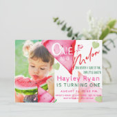 Invitation One In a Melon 1st Birday Photo (Debout devant)