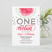 Invitation One in a Melon - Cute Watermelon Premier anniversa (Debout devant)