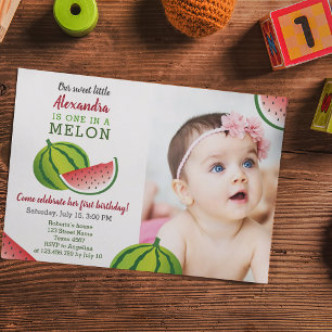 Invitation One in a Melon Photo 1er anniversaire