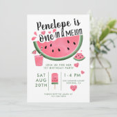 Invitation One In A Melon Watermelon 1er anniversaire (Debout devant)