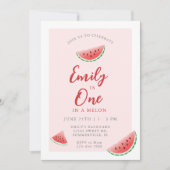 Invitation One In A Melon Watermelon 1er anniversaire (Devant)