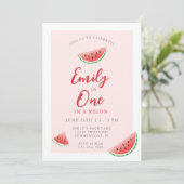 Invitation One In A Melon Watermelon 1er anniversaire (Debout devant)