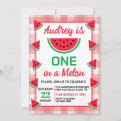 Invitation One In a Melon Watermelon Anniversaire (Devant)