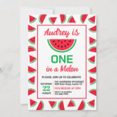 Invitation One In a Melon Watermelon Anniversaire (Devant)