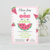 Invitation One in a Melon Watermelon Baby Girl 1er anniversai (Debout devant)