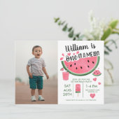 Invitation One In A Melon Watermelon Boy's 1st Birthday (Debout devant)