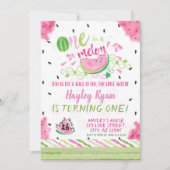 Invitation One In a Melon Watermelon Été 1er anniversaire (Devant)