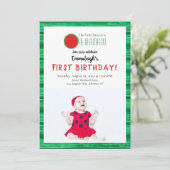 Invitation One in a Melon Watermelon Photo Premier anniversai (Debout devant)