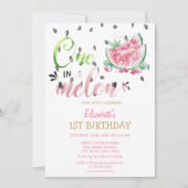 Invitation One In A Melon Watermelons Rose 1er Anniversaire (Devant)