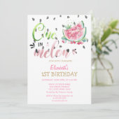 Invitation One In A Melon Watermelons Rose 1er Anniversaire (Debout devant)