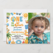 Invitation One In The Sun 1st Birthday Summer Party Photo (Devant)