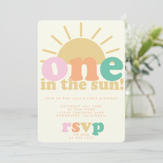 Invitation One In The Sun Invite (Debout devant)