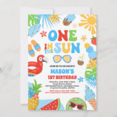Invitation One In The Sun Tropical Beach 1st Birthday Party (Devant)