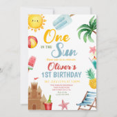 Invitation One In The Sun Tropical Beach 1st Birthday Party (Devant)