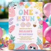 Invitation One In The Sun Tropical Beach 1st Birthday Party