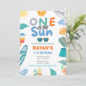 Invitation One In The Sun Tropical Beach 1st Birthday Party (Debout devant)