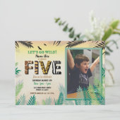 Invitation One Jungle 5e Anniversaire Party 5 Safari ZOO Phot (Debout devant)