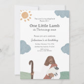 Invitation One Little Lamb Psalm 23 Birthday (Devant)