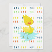 Invitation ONE Lucky Duck 1er Anniversaire Fête Cute Aquarell (Dos)