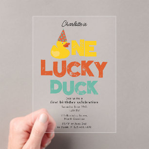 Invitation One Lucky Duck 1er Premier Anniversair