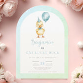 Invitation  One Lucky Duck Balloon 1st Birthday