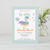 Invitation One Lucky Duck &  Bubbles Premier Anniversaire Pas (Debout devant)