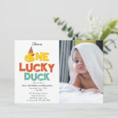 Invitation One Lucky Duck Invite 1st  First Birthday Photo (Debout devant)