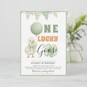 Invitation One Lucky Goose St. Patrick's Day First Birthday (Debout devant)