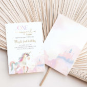 Invitation One Magical Year Pastel Unicorn 1st Birthday Party