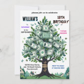 Invitation One Nature Cool Cash Only Arbre Arbre 13ème annive (Devant)
