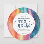 Invitation One Rocks | Disque Vinyle Rock'n'roll Tie Dye (Devant)