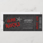 Invitation One Rocks - Garçon 1er anniversaire (Devant)
