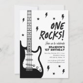 Invitation One Rocks Guitar Rock et Roll 1er Anniversaire (Devant)