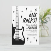 Invitation One Rocks Guitar Rock et Roll 1er Anniversaire (Debout devant)