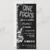 Invitation One Rocks Music Theme Concert Billet Anniversaire (Devant)