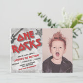 Invitation One Rocks with Photo Landscape (Debout devant)