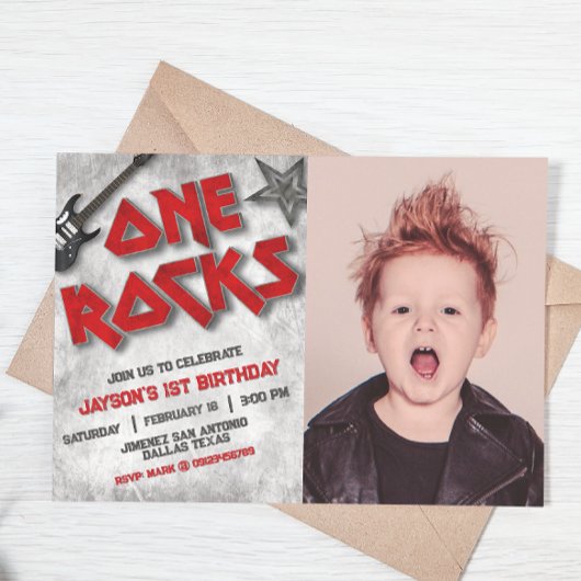 Invitation One Rocks with Photo Landscape
