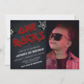 Invitation One Rocks with Picture - 1er anniversaire (Devant)
