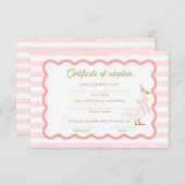 Invitation One Silly Goose 1st Birthday Adoption Certificate (Devant / Derrière)