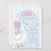 Invitation One Silly Goose 1st Birthday Party Spring Birthday (Devant)