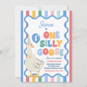 Invitation One Silly Goose 1st Birthday Party Spring Birthday (Devant)