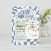 Invitation One Silly Goose 1st Birthday Party Spring Birthday (Debout devant)