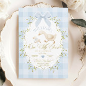 Invitation One Silly Goose Blue Gingham Boy 1st Birthday