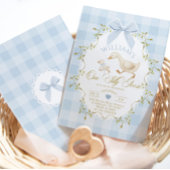 Invitation One Silly Goose Blue Gingham Boy 1st Birthday