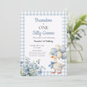 Invitation One Silly Goose Boy's First Birthday (Debout devant)