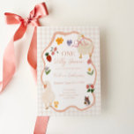 Invitation One Silly Goose Gingham Cottagecore First Birthday<br><div class="desc">Host a whimsical "One Silly Goose" first birthday celebration with this vintage storybook-inspired invitation. This adorable pink design is ideal for a farm-themed garden party, a "Berry First" strawberry social, or a gentle meadow-style gathering. It provides a hand-illustrated, artisanal solution for parents seeking a "Grandmillennial" or "Cottagecore" aesthetic for their...</div>